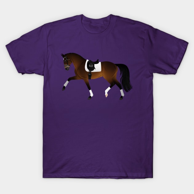 Bay Dressage Horse - Equine Rampaige T-Shirt by Equine Rampaige